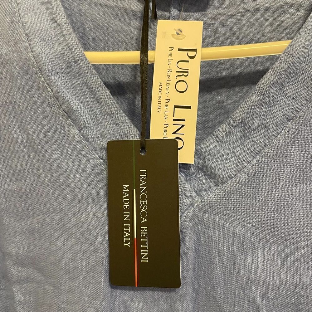 Relaxed V-Neck Midi Dress in Dusty Blue - Unbranded - Picture 5 of 8